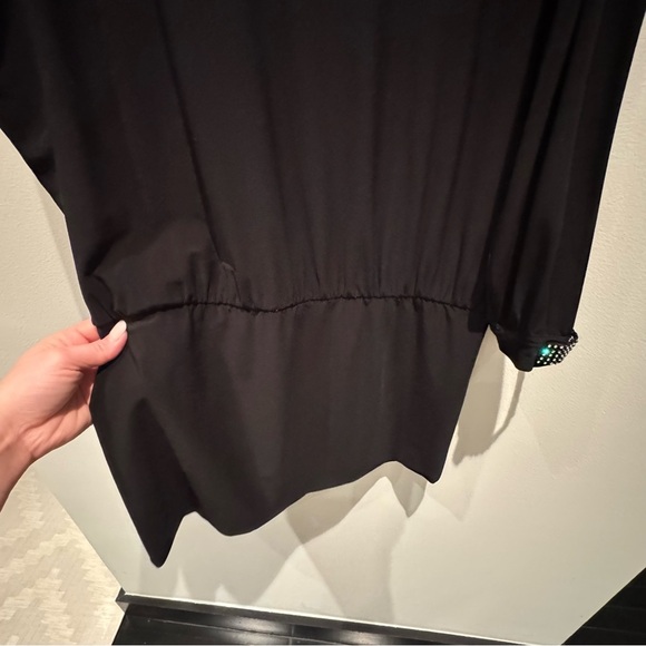 Joseph Ribkoff Black Dress with Studded Detail Long Sleeve Cut Outs USA 6 - Picture 11 of 11